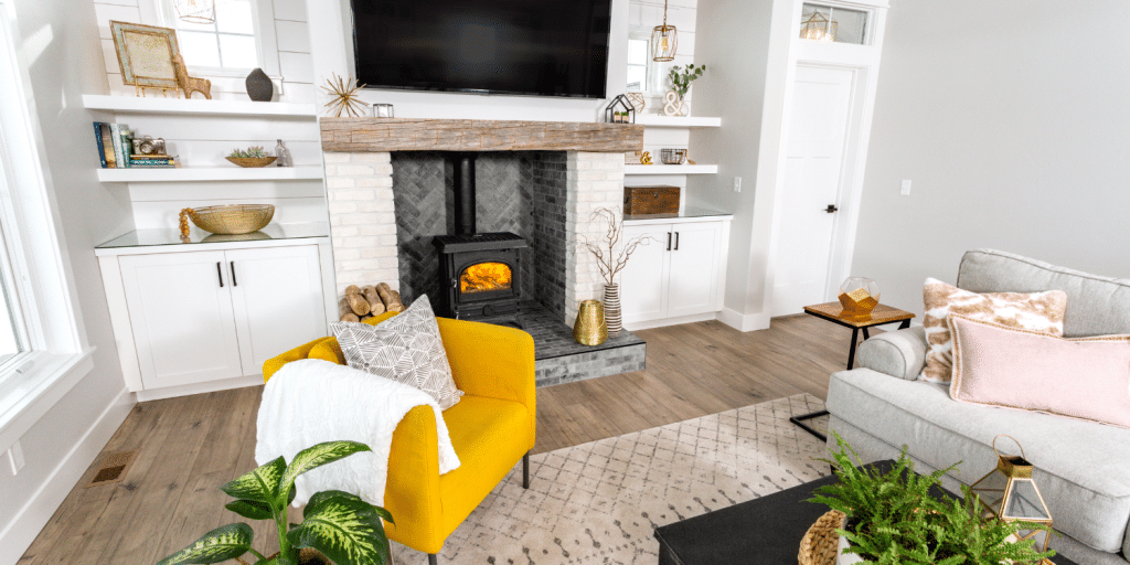 Living Room With Wood Burning Fireplace - Product Spotlight: Quality Hardwoods for Cozy Indoor Fireplaces